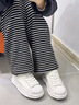 狄德拉真皮貝殼頭溶解鞋女春夏透氣厚底松糕鞋休閑運(yùn)動(dòng)百搭ins潮小白鞋 白色 37 (235mm) 曬單實(shí)拍圖