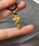 蒂蔻足金999權杖蛇黃金吊墜古法金生肖蛇年本命年項鏈生日禮物 金重7.9g多退少補 曬單實(shí)拍圖