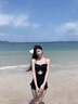 泉碧焱保守泳衣女遮肚夏季連體修身吊帶裙式泳衣海邊度假收腰顯瘦泳裝 連體裙式泳衣【自帶胸墊】 L 【100-110斤】 曬單實拍圖