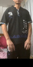 安初夏中國(guó)風(fēng)龍印花冰絲短袖t恤男士休閑套裝夏季薄款衣服男裝搭配一整 黑色套裝 XL 建議125-140斤 曬單實(shí)拍圖