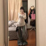 妙奕嘉露肩純欲上衣白色罩衫一字肩長(zhǎng)袖t恤女夏季女裝新款辣妹斜肩防曬 一字肩喇叭袖鏤空防曬針織罩衫 均碼 【建議125斤以內(nèi)】 曬單實(shí)拍圖