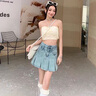莫代爾牛仔半身裙女2025夏季新款高腰寬松顯瘦時(shí)尚小個(gè)子A字百褶短裙子 復(fù)古藍(lán) [有內(nèi)襯 防走光] M 建議98-110斤 曬單實(shí)拍圖