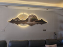 瑞尚客廳裝飾畫(huà)沙發(fā)背景墻掛畫(huà)迎客松新中式現(xiàn)代大氣壁畫(huà)燈畫(huà) 流水生財(cái)C 80*240/燈畫(huà)(插電遙控器款) 曬單實(shí)拍圖