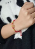 中國黃金（CHINA GOLD）黃金祥云平安扣手鏈女足金金錢珠手繩圣誕節(jié)生日禮物送女友老婆 祥云平安扣金錢珠手繩【紅繩】約0.43g 曬單實(shí)拍圖