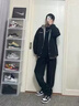 ZMEX日系休閑外套男春秋薄款潮牌寬松潮流百搭大碼2025新款教練夾克男 p32外套 黑色 2XL 曬單實拍圖