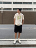 卡賓（CABBEEN）【索羅娜涼感】短袖男士T恤新型牙刷印漸變含笑花夏季短袖T恤男 淡黃色33（寬松版型） L /175/50 曬單實拍圖