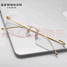 聚魅（Gemmoon）無框眼鏡近視男防藍光高端商務超輕純鈦金邊眼睛框架專業(yè)可配度數(shù) 金色架 眼鏡框丨送 0度防藍光鏡片 曬單實拍圖