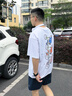卡賓（CABBEEN）【索羅娜涼感】男裝 手繪彩色數碼印花T恤2025夏季短袖上衣 漂白色02 XL /180/52 曬單實(shí)拍圖