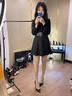 圣保美黑色連衣裙秋冬季女裝2025新款小個子氣質(zhì)內(nèi)搭顯瘦a字裙子女春秋 半高領黑色短裙 S 碼 曬單實拍圖