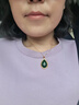 周六福（ZLF）七夕禮物  金鑲玉吊墜女款水滴形和田玉心鎖吊墜 吊墜+18K黃O字鏈（41+5cm) 曬單實(shí)拍圖