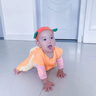G. DUCKKIDS小黃鴨嬰兒衣服爬行服夏季拖地裝寶寶爬爬服兒童連體衣擦地板防臟 桔色短袖9分褲薄 夏（送護(hù)肘） 100cm 100碼（身高80厘米以上， 曬單實(shí)拍圖