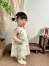 Shining Moment嬰兒連衣裙女童裙子夏季寶寶漢服夏裝中國風(fēng)旗袍背心裙女孩衣服 蝶戀花-飛袖連衣裙 90 【12-18個(gè)月】 曬單實(shí)拍圖