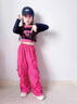 童話酷酷女童多巴胺爵士舞服裝兒童街舞套裝少兒hiphop模特走秀潮裝演出服 267玫紅長袖+976玫紅長褲 送頭戴 130碼130cm體重50-60斤左右 曬單實拍圖