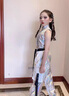 勤度酷酷的女裝兒童爵士舞演出服裝粉色亮片套裝女童t臺走秀時髦服六 套裝 J3936 140cm(140cm) 曬單實拍圖