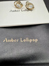 Amber Lollipop貝母耳釘女士小眾感虎眼石耳環(huán)耳飾周年紀念日生日禮物送女友老婆 白色 曬單實(shí)拍圖