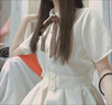 茉衣雅（MOYIYA）學(xué)院風(fēng)蝴蝶結(jié)Polo領(lǐng)短袖連衣裙女學(xué)生韓版寬松中長款夏季新款裙子 杏色 M 【關(guān)注店鋪送小禮物】 曬單實(shí)拍圖