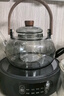 憶壺茶（YIHUTEA）茶壺電陶爐可加熱電熱爐玻璃燒水壺圍爐系列家用養生煮茶壺套組 1500w電陶爐+煙灰色提梁壺 1000ml 曬單實(shí)拍圖