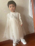 巴拉巴拉童裝女童連衣裙兒童公主裙秋冬小童甜美精致繡花網(wǎng)紗裙潮 白色調(diào)00311 100cm 曬單實(shí)拍圖