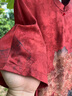SOEM新中式香云紗媽媽時尚套裝夏裝新款國風印花寬松顯瘦闊腿褲兩件套 酒紅色【單上衣】 2XL 曬單實拍圖