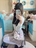 九寸陽光JK制服兩件套裝女百褶半身裙春夏日系甜美少女櫻奈學(xué)院風(fēng)校供感 灰粉色 （襯衫+半裙 送蝴蝶結(jié)） M (建議90—100斤） 曬單實拍圖
