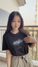 LAGOGO珠光質(zhì)感星空印花T恤女拉谷谷2025年夏季新款顯瘦純棉黑色t 黑色 M 曬單實(shí)拍圖