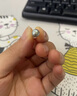 萃華金店情人節禮物珍珠耳釘面包珠淡水珍珠s925銀灰色耳飾生日禮物面包珠耳釘（一對）丨約5mm 曬單實(shí)拍圖