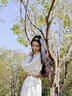 伊琦蕾（YIQILEI）法式小眾春季設(shè)計(jì)感印花拼接假兩件綁帶連衣裙女學(xué)生氣質(zhì)修身長(zhǎng)裙 杏色連衣裙 M 100-110斤 曬單實(shí)拍圖