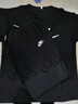 夏季短袖t恤運動(dòng)套裝男薄款寬松圓領(lǐng)短袖T恤長(cháng)褲休閑大碼兩件套 黑色 2XL 曬單實(shí)拍圖