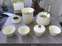 鶴楿茶功夫茶具輕奢感米黃汝窯茶杯家用喝茶套裝可開(kāi)片功夫茶具泡茶 汝窯青山【提梁壺+蓋碗+公杯+茶 曬單實(shí)拍圖