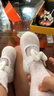 G.duck春夏女寶寶鞋子鏤空網(wǎng)面透氣嬰幼兒公主鞋蝴蝶結甜美系軟底學(xué)步鞋 米白色 15 碼 鞋內長(cháng)約11.5厘米 曬單實(shí)拍圖