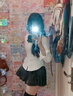 蘿美醬jk制服原創(chuàng)純欲風夏季辣妹性感套裝學院風女超短JK百褶裙收腰顯瘦 短袖純欲襯衫+矜鶴42cm+結(jié)胸牌 L 【建議105-115斤】 曬單實拍圖