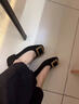 ZHR單鞋女絨面簡(jiǎn)約一腳蹬女鞋夏季粗跟顯瘦百搭鞋子女 BL527 黑色 37 曬單實(shí)拍圖
