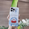 鑒百伊 卡通開心小叮當適用蘋果16promax手機殼iphone15pro新款14可愛個性13情侶高級感男女12磨砂11硅膠 開心哆啦A夢+支架 iPhone 12 Pro 曬單實拍圖