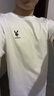 花花公子（PLAYBOY）短袖t恤男士夏季男裝情侶寬松涼感親膚打底衫高檔上衣父親節(jié)禮物 白色 XL 曬單實(shí)拍圖
