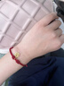 小米星手工編織八股編手繩半成品DIY可穿轉(zhuǎn)運(yùn)珠黃金吊墜情侶紅繩手鏈女 手圍15cm以下 曬單實(shí)拍圖