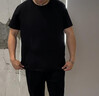胖哥哥大碼男裝肥佬短袖T恤男加肥加大半袖透氣寬松胖子圓領(lǐng)t恤衫衣服夏 黑色 4XL （210-250斤） 曬單實(shí)拍圖