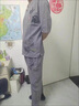 羅蒙（ROMON）  中國風(fēng)夏季短袖男士套裝寬松棉麻恤國潮亞麻夏裝刺繡休閑 T30灰色 L 曬單實(shí)拍圖
