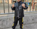 迪士尼男童皮衣外套春秋裝新款洋氣男孩加絨衣服兒童帥氣時(shí)髦上衣皮夾克 黑色 120 曬單實(shí)拍圖