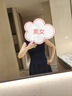 ROEYSHOUSE羅衣時尚無袖收腰連衣裙2025春季新款高級藏青色大擺中長裙11693 藏青色 M 曬單實拍圖