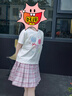 巴布豆女童裙子夏季新款兒童百褶裙jk短裙中大童學(xué)院風(fēng)青少年薄款半身裙 粉 120 曬單實(shí)拍圖