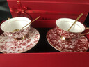 美道玫瑰皇后情侶款杯子新婚結婚生日禮物陶瓷咖啡杯禮盒下午茶套裝 玫瑰皇后2杯碟配勺 紅色禮盒 曬單實(shí)拍圖