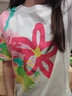 沂懿短袖女純棉白色t恤寬松上衣2025夏季新款大碼顯瘦遮肚子高顏值 漸變涂鴉花朵短袖【白色】 M 曬單實拍圖