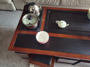 紫桐家居（Z-Tong Furniture）巖板功夫茶幾客廳家用帶燒水多功能一體嵌入式茶臺(tái)辦公室泡茶桌椅 胡桃色+實(shí)木茶盤 (茶具全套） 150*90【不銹鋼底部上水】 曬單實(shí)拍圖