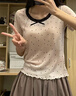 漫蔻依2025年夏季新款法式蕾絲蝴蝶結(jié)波點(diǎn)短袖T恤女夏新款小衫芭蕾風(fēng)減 杏色 蕾絲木耳邊現(xiàn)貨 L 100-115斤 曬單實(shí)拍圖
