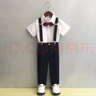 GOKU男童禮服主持人帥氣兒童小西裝套裝花童背帶褲英倫男孩鋼琴演出服 黑色褲子+襯衫+背帶領(lǐng)結(jié) 130 曬單實拍圖