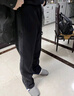 雅鹿2025美式褲子男春秋季新款寬松潮流直筒復古抽繩束腳運動(dòng)衛褲 黑色【X366不加絨高品質(zhì)27】 L 110-130斤 曬單實(shí)拍圖