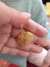 唐后（TH）七夕送女朋友禮物鏤空金絲和田玉項(xiàng)鏈女925銀長(zhǎng)命鎖骨鏈吊墜媽媽生日禮物送女友 曬單實(shí)拍圖