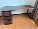 源氏木語(yǔ)實(shí)木大書(shū)桌工作臺家用帶抽屜辦公桌黑胡桃木電腦桌寫(xiě)字桌 1.8米書(shū)桌(1800*700*756mm) 曬單實(shí)拍圖