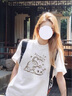 回力長袖t恤女秋裝2025年最新款小貓內(nèi)搭打底衫初中生純棉寬松體恤衫 曬單實拍圖