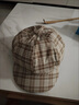 QUEENJOY復古格紋八角帽畫(huà)家貝雷帽子女時(shí)尚網(wǎng)紅百搭顯臉小英倫春秋鴨舌帽 咖色 曬單實(shí)拍圖